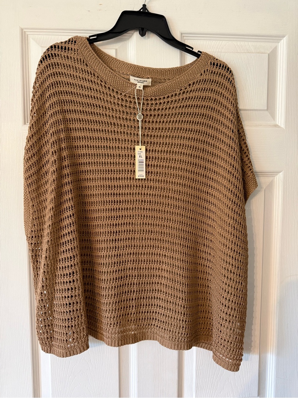 NWT Max Studio Open Weave Sweater in Camel Brown